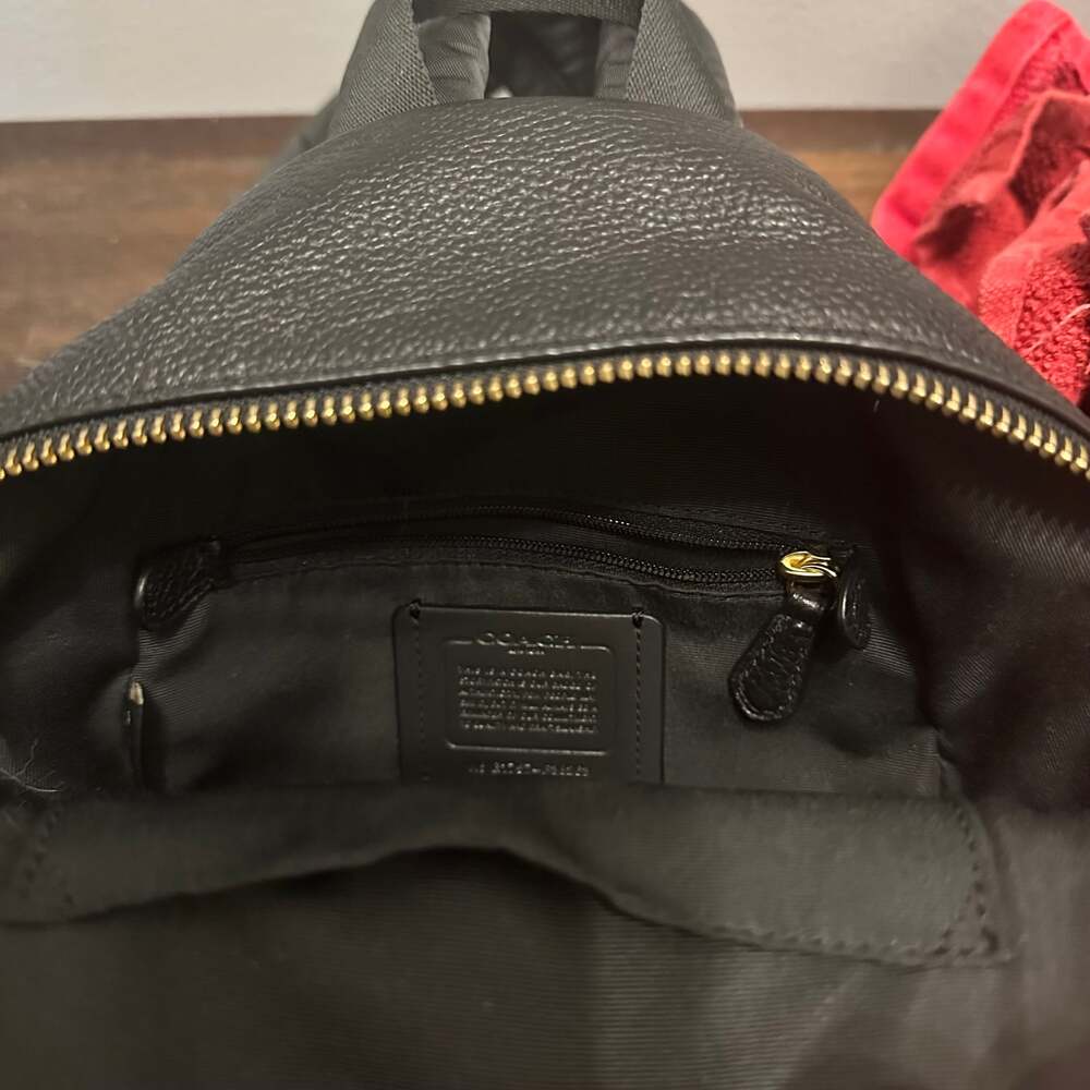 COACH Charlie Mini Backpack Pebble Leather Black F38263 - Picture 12 of 16